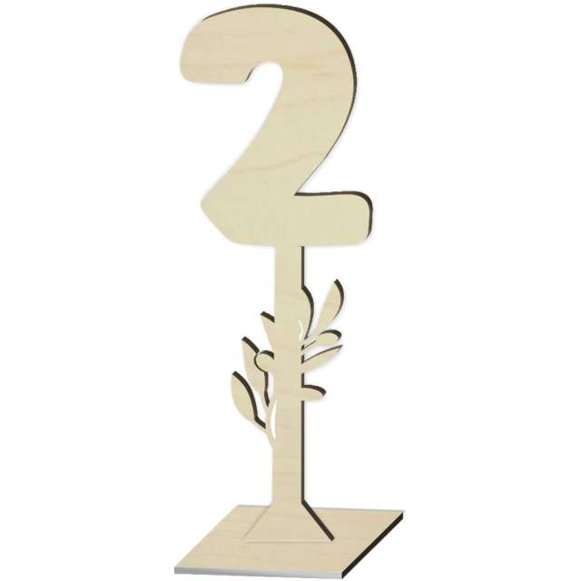Dekoracja "Numer na stół - 2", drewno, 24 cm