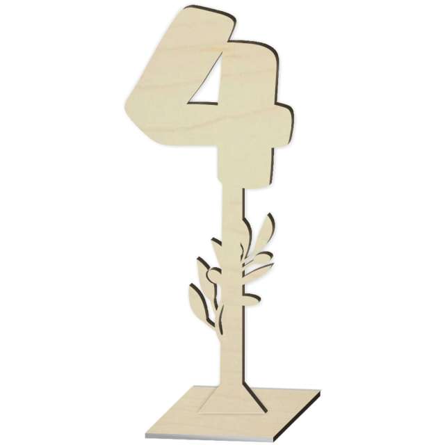 Dekoracja "Numer na stół - 4", drewno, 24 cm
