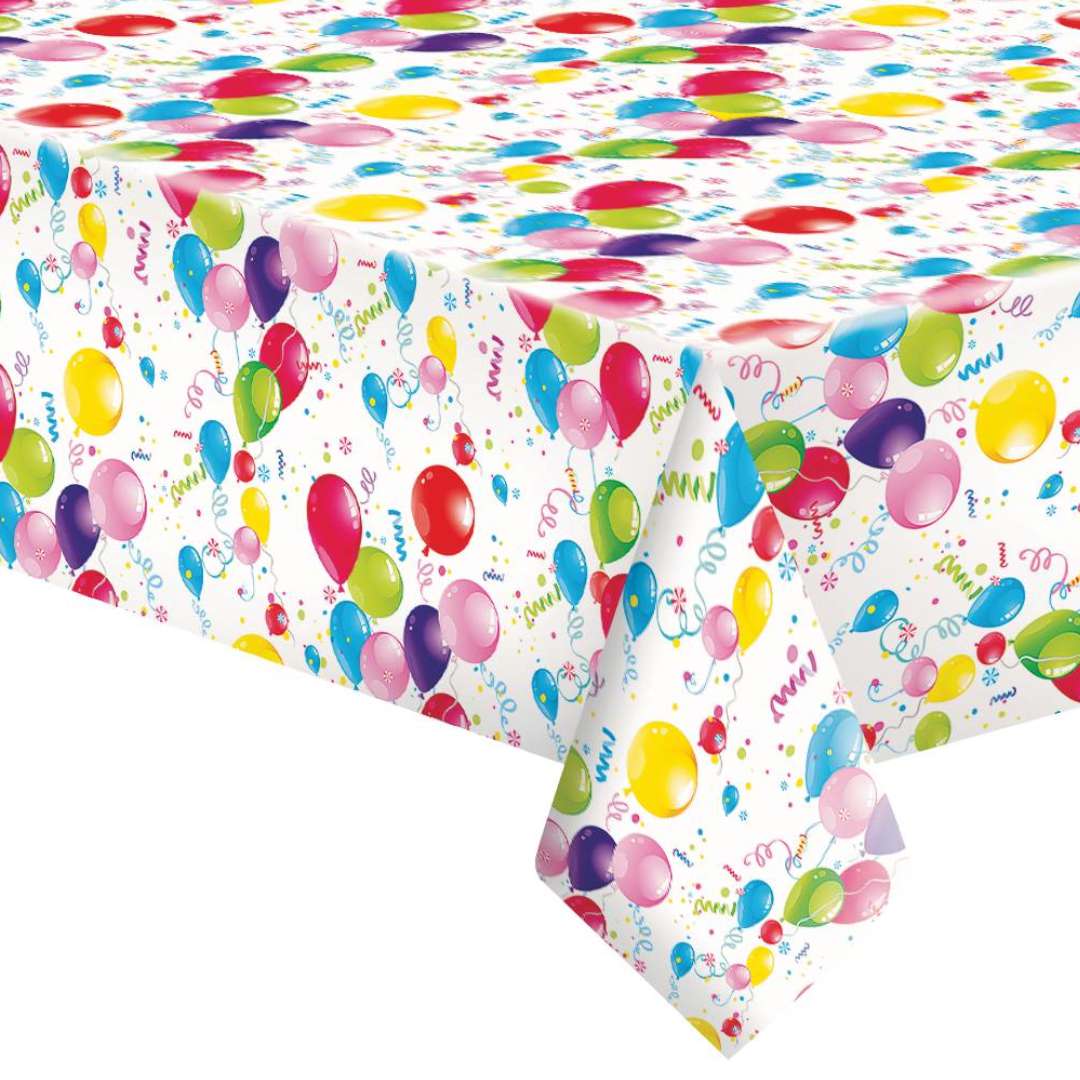 Obrus papierowy Balony z wstążkami mix MAKI 180 x 120 cm
