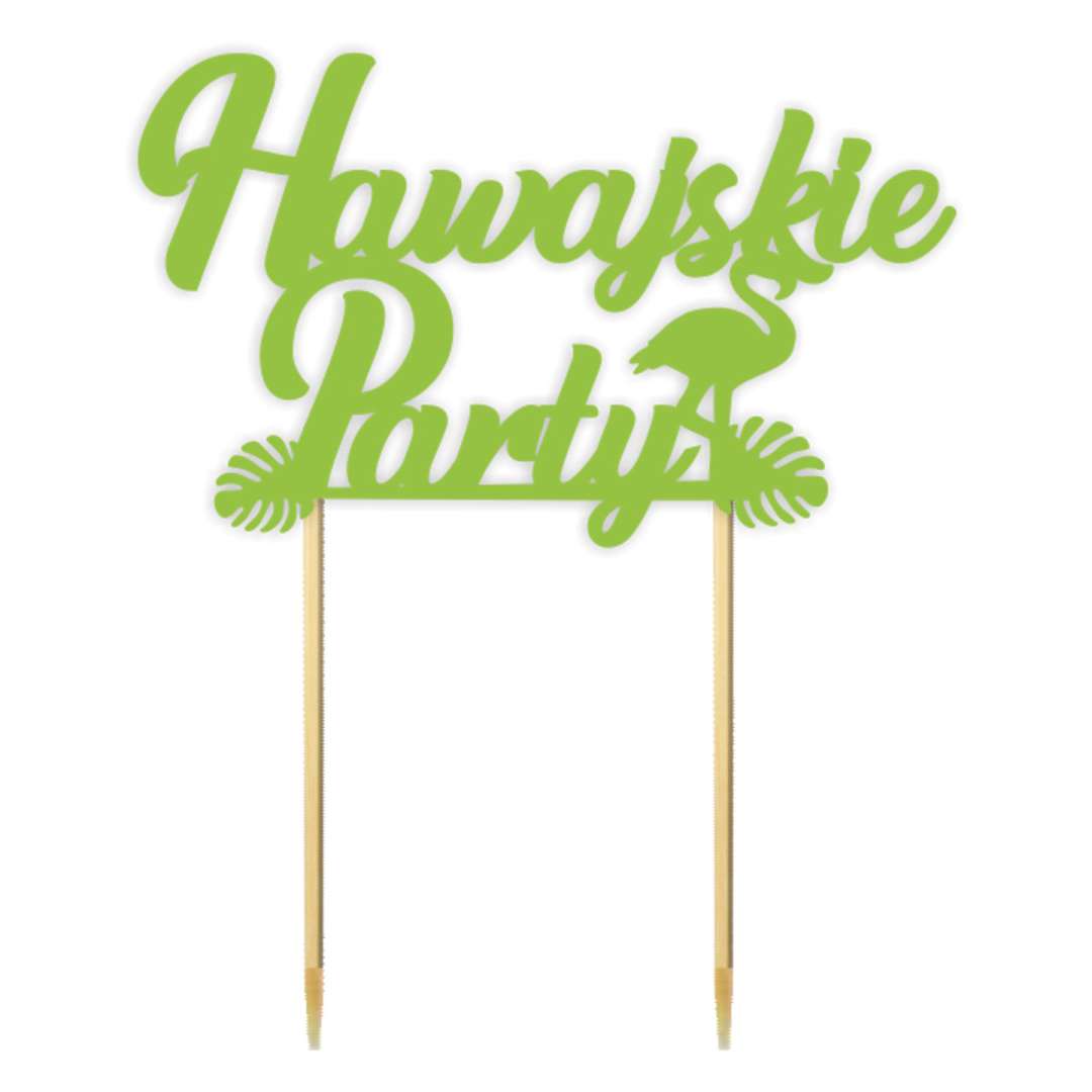 Topper papierowy "Hawajskie party", zielony jasny, 13 x 16 cm