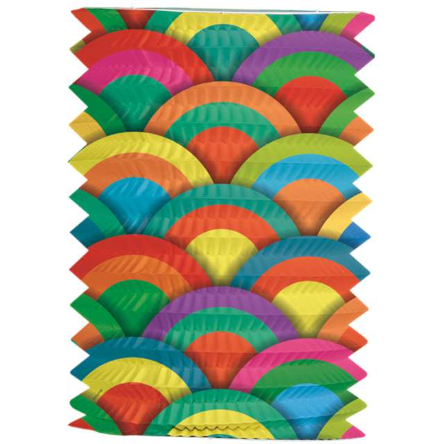 Lampion papierowy Wachlarze kolorowe mix Folat 16 cm
