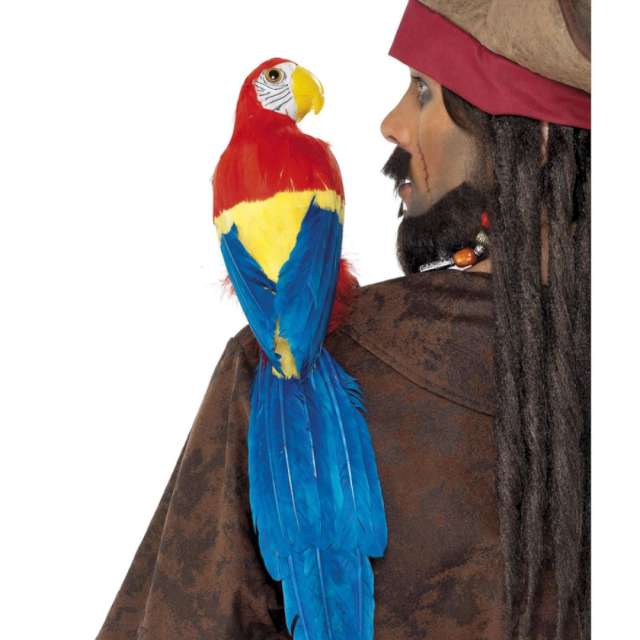 Dekoracja Kolorowa papuga na ramię 50 cm Smiffys