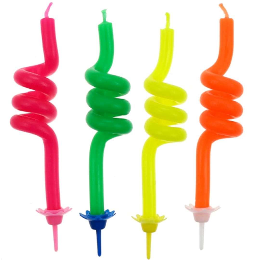 Świeczki urodzinowe "Kolorowe spirale", mix, Godan, 4 szt