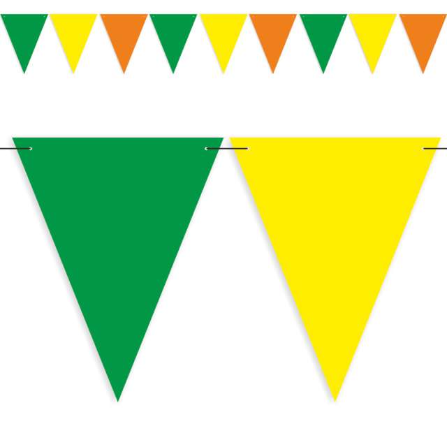 Baner flagi Party w trzech kolorach żółto-pomarańczowo-zielony 36 m