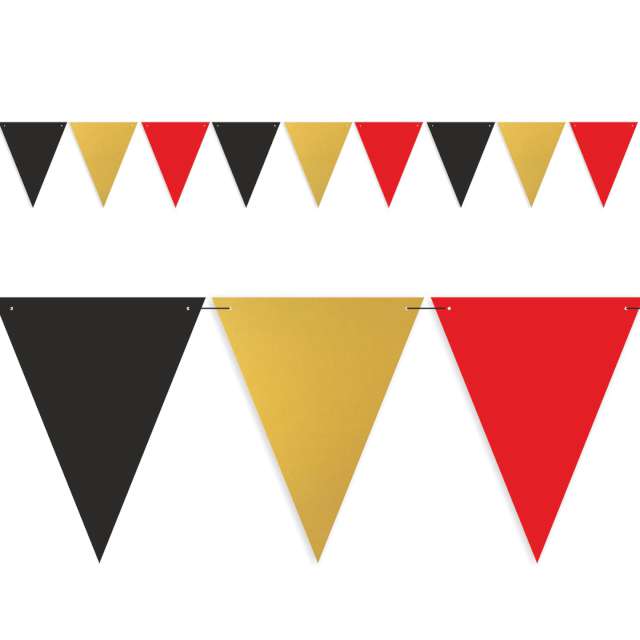 Baner flagi "Party w trzech kolorach", czarno-złoto-czerwone, 3,6 m