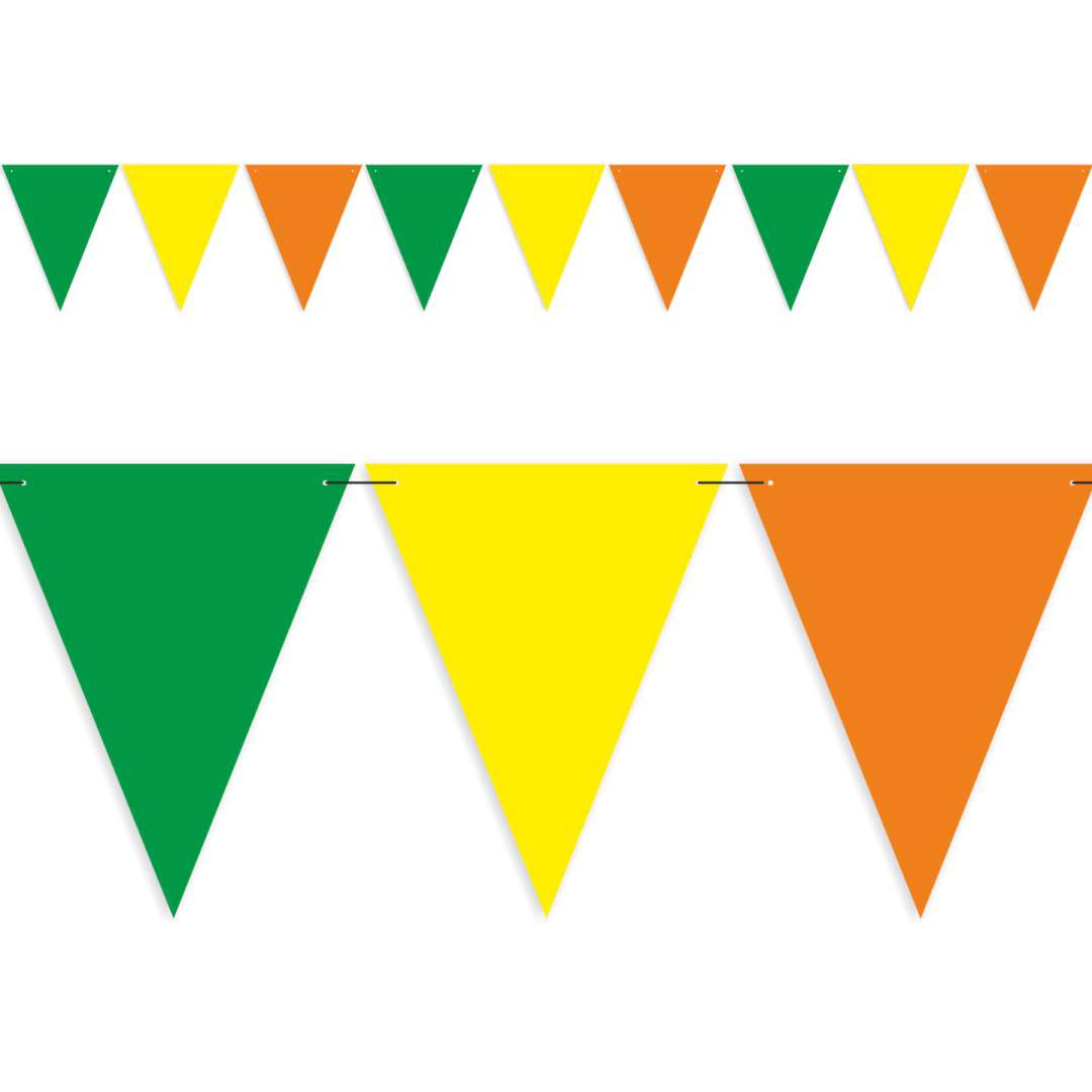 Baner flagi "Party w trzech kolorach", żółto-pomarańczowo-zielony, 3,6 m