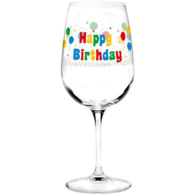 Kieliszek do wina Happy Birthday - Baloniki OOTB 500 ml