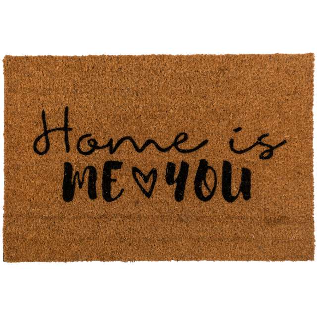 Wycieraczka "Home is Me & You", czarno-brązowa, OOTB, 60 x 40 cm