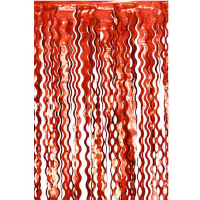 _xx_Kurtyna Spirale metaliczna czerwona 100x200 cm