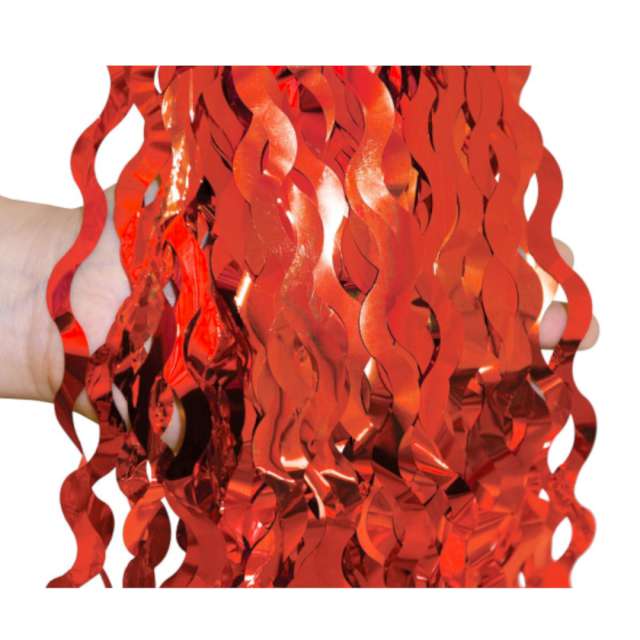 _xx_Kurtyna Spirale metaliczna czerwona 100x200 cm