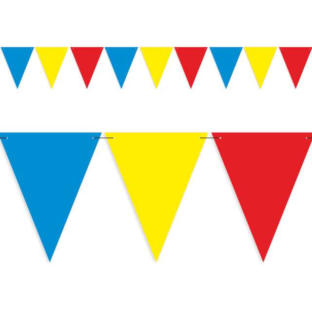 Baner flagi Party w trzech kolorach żółto-czerwono-niebieskie 36 m