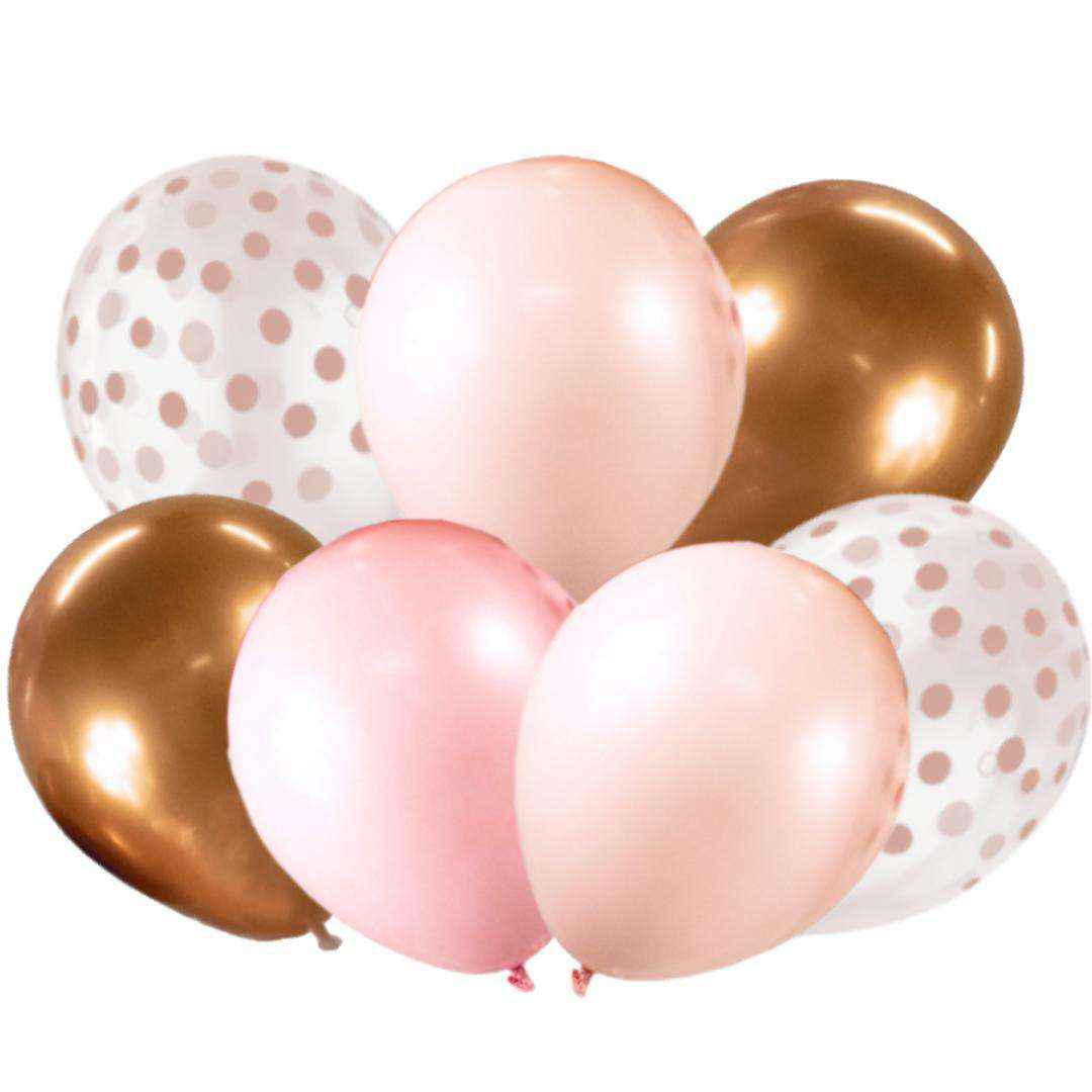 Balony Elegant-Beauty and Charm  różowy-złoty Godan 12 7 szt