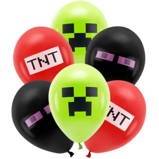 Balony Piksel - TNT i Moby PartyPal 12 6 szt