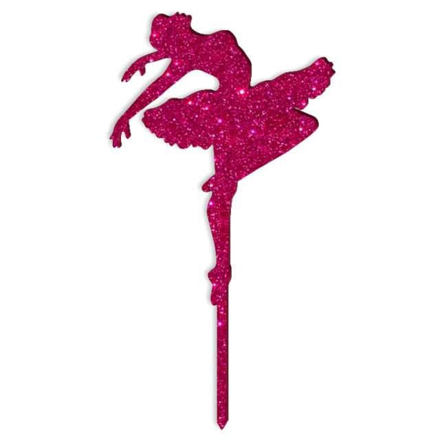 Topper z pleksy Baletnica różowy brokat 85x18 cm