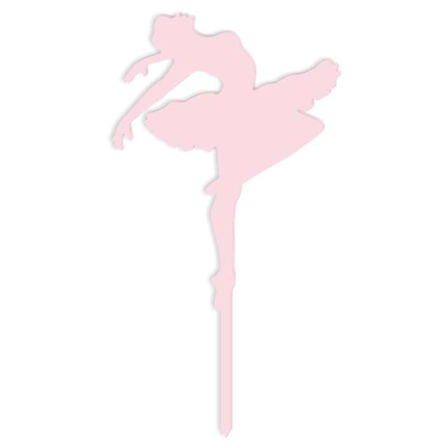 Topper z pleksy "Baletnica", różowy pastel, 8,5x18 cm