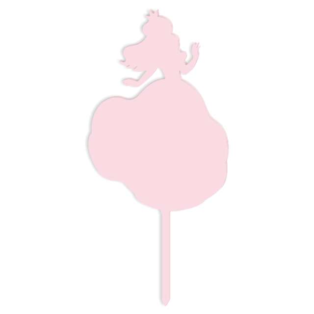 Topper z pleksy "Księżniczka", różowy pastel, 8,5x18 cm