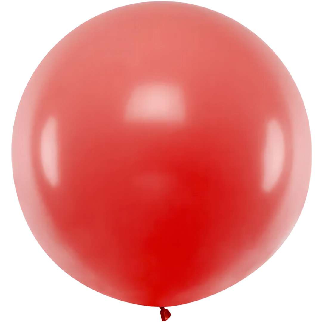 Balon 1 metr pastel meks okrągły czerwony 1 szt