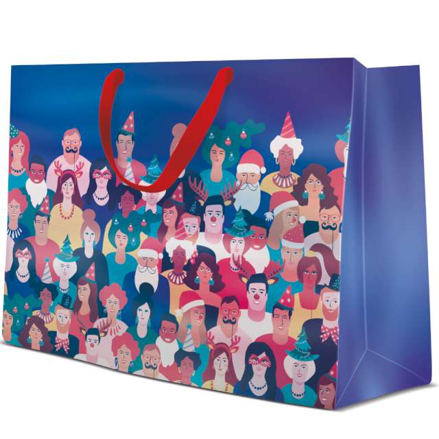 Torebka prezentowa "Świąteczne zgromadzenie", Paw, 33,5 x 26,5 x 13 cm