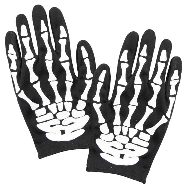 Rękawiczki "Kościotrup - uniwersalne", czarne, Widmann