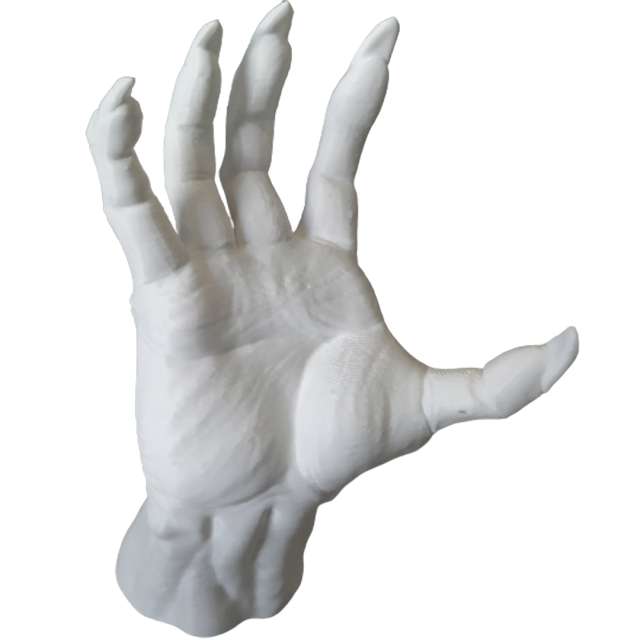 Dekoracja "Ręka z pazurami", biała, 14 cm