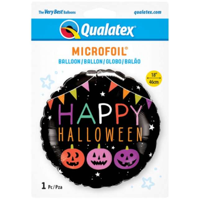 Balon foliowy Happy Halloween Qualatex 18 RND