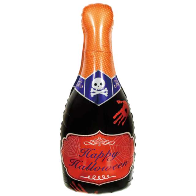 Balon foliowy "Butelka szampana - Happy Halloween", PartyPal, 39", SHP