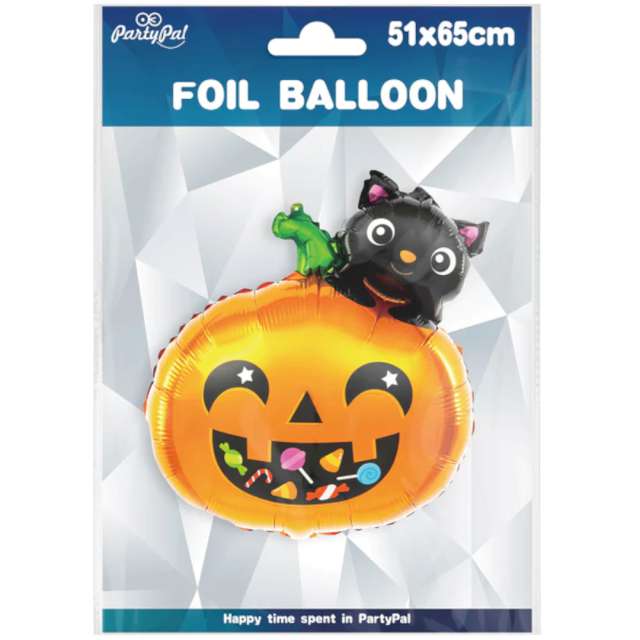 Balon foliowy Dynia i czarny kot pomarańczowy PartyPal 25 SHP