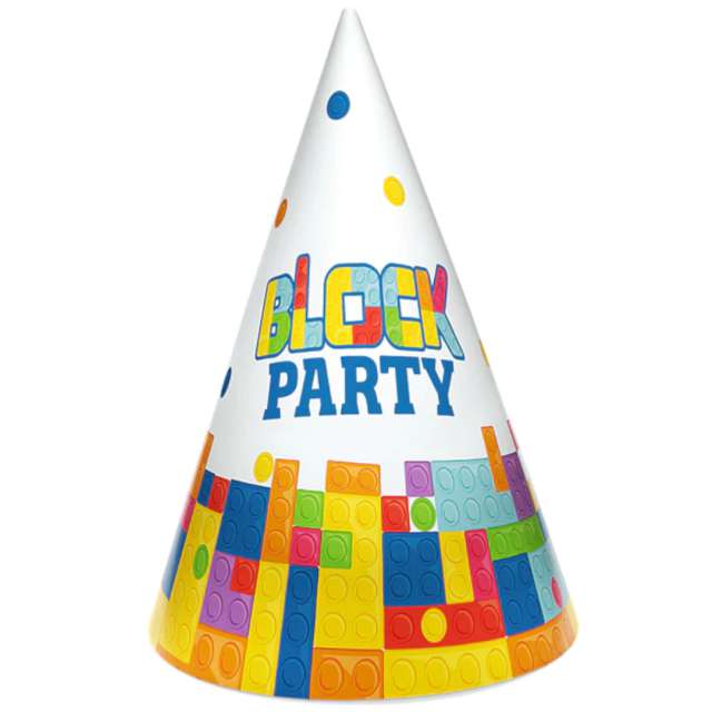 Czapeczki urodzinowe Klocki - Block Party PartyPal 6 szt