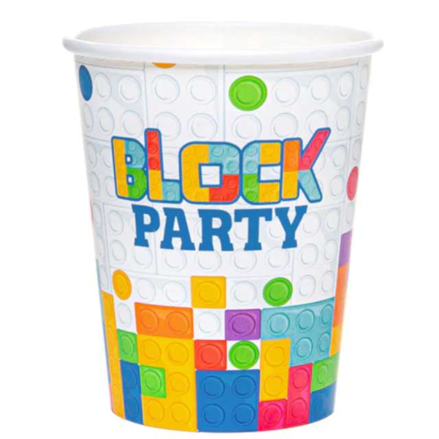 Kubeczki papierowe "Klocki - Block Party", PartyPal, 220 ml, 6 szt.
