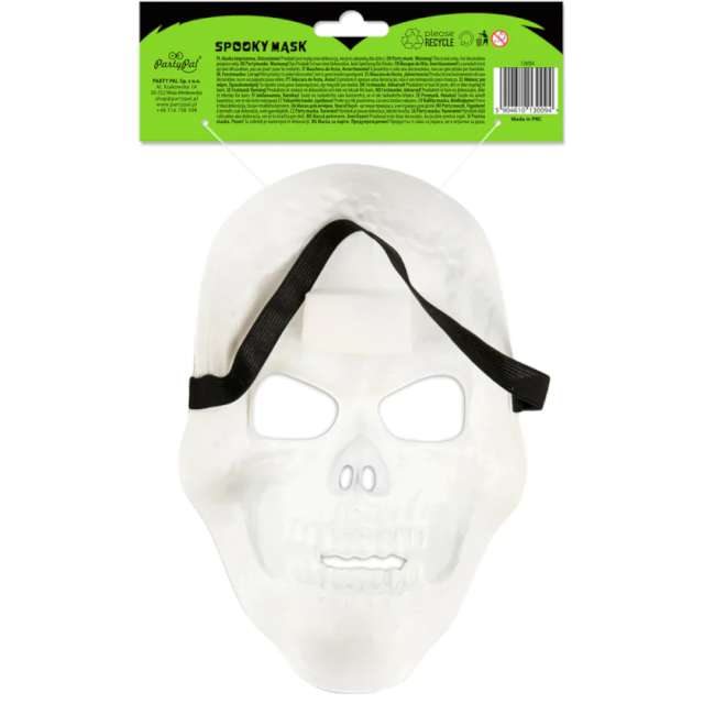 Maska Czaszka plastikowa biały Partypal
