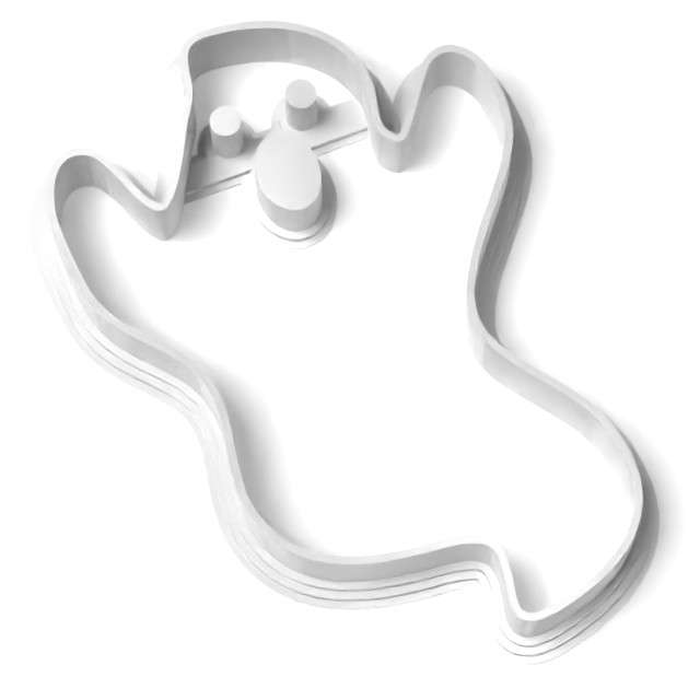 Foremka "Halloween - duszek Kacperek", 93x65 mm, biała metaliczna
