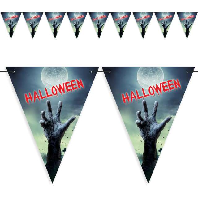Baner flagi "Halloween i ręka upiora", 3,6 m