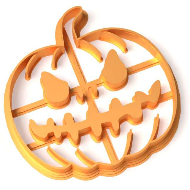 Foremka Halloween - dynia wściekła 93x90 mm pomarańczowa metaliczna