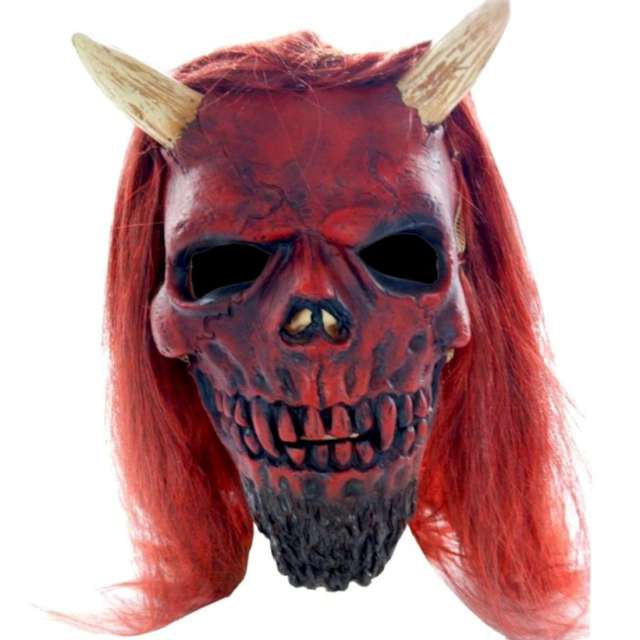 Maska "Diabeł czerwony", lateksowa, PartyTino