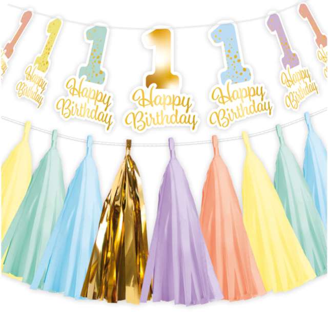 _xx_Chair Decoration Kit 1st Birthday Rainbow 2 P