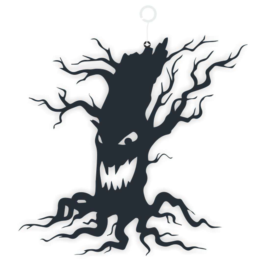 Dekoracja kartonowa "Straszne drzewo", czarna, 20 cm, 1 szt