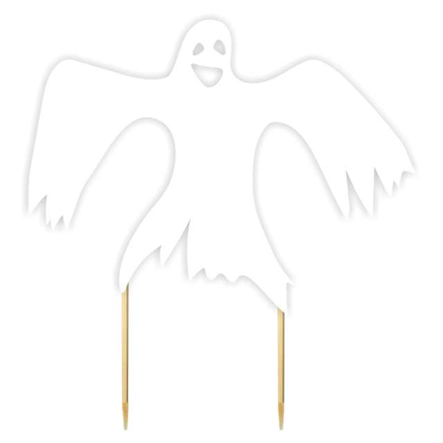 Topper papierowy "Halloween - duch", biały, 18x19 cm