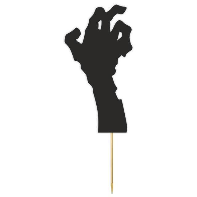Topper papierowy "Halloween - ręka Zombi", czarny, 8,5x23 cm
