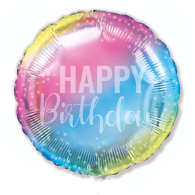 Balon foliowy Urodzinowe pastele Flexmetal 14 RND