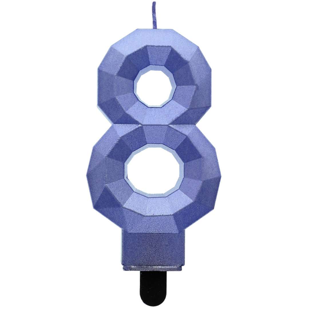 Świeczka na tort Cyfra 8 - Diament niebieska Godan 76 cm