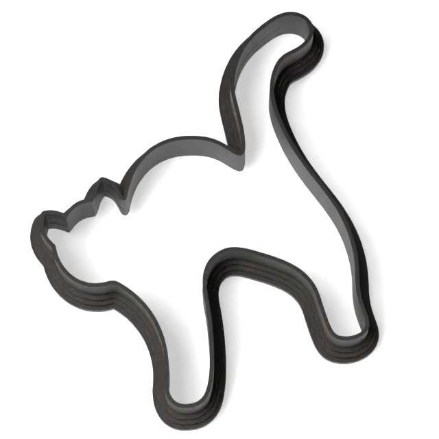 Foremka Halloween - Kot z ogonem najeżony 98x12 mm czarna metaliczna