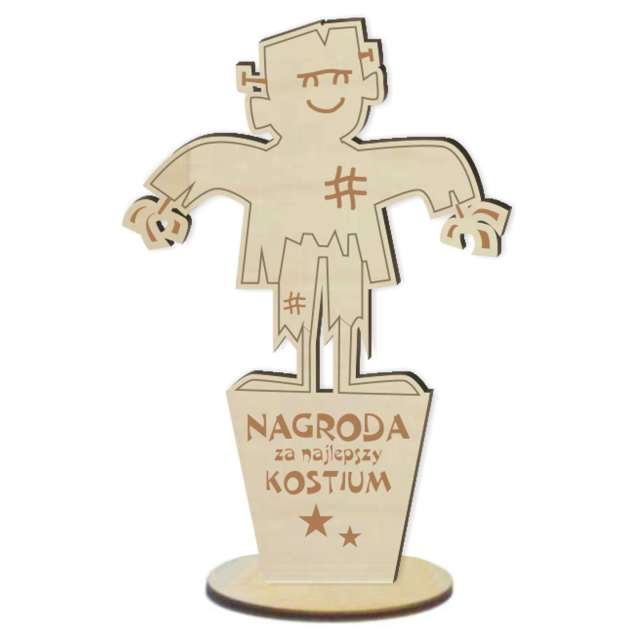 Statuetka "Nagroda za kostium - Wesoły Franky", drewno, 15,5 cm