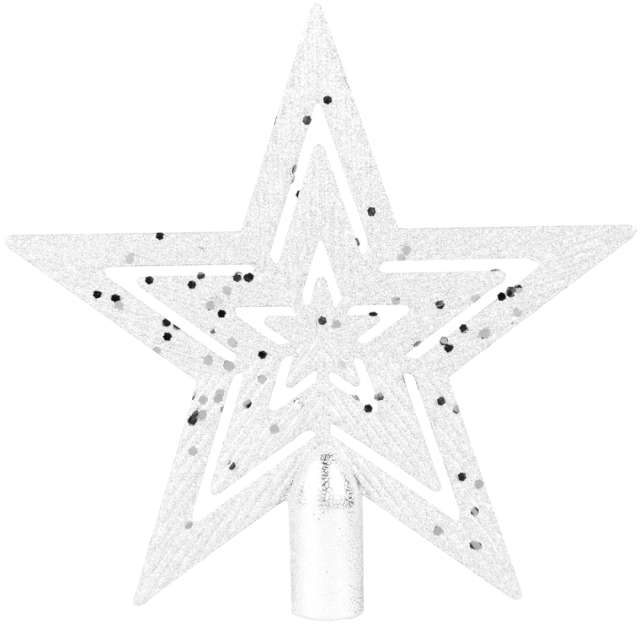 Czubek choinkowy "Gwiazda świąteczna", biały, Arpex, 20 cm
