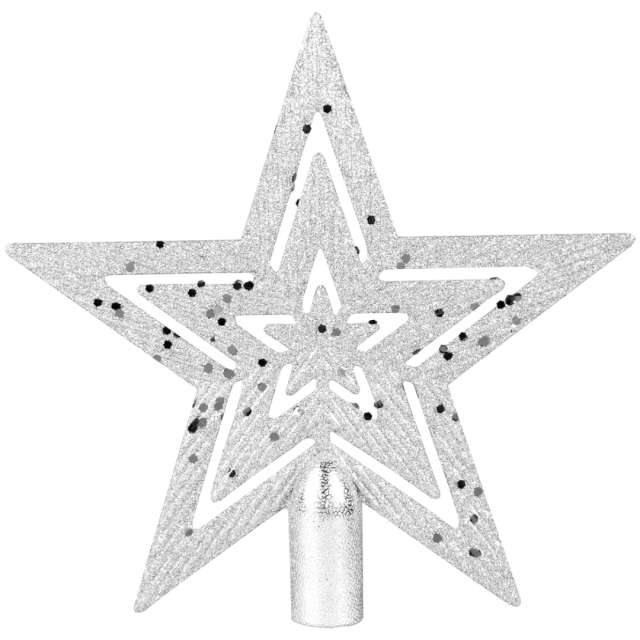 Czubek choinkowy "Gwiazda świąteczna", srebrny, Arpex, 20 cm