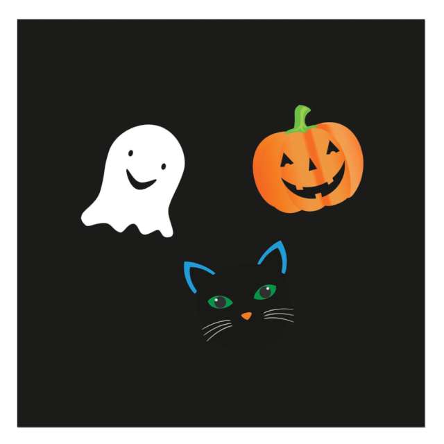 Serwetki "Halloween - Duch, Kot, Dynia", czarne, Congee, 33 cm, 20 szt