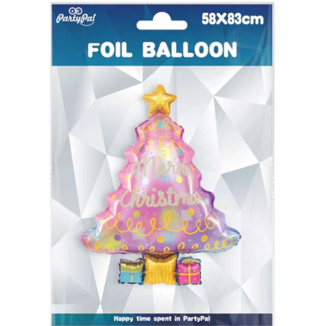 Balon foliowy Choinka - Merry Christmas Prezenty mix PartyPal 32 SHP