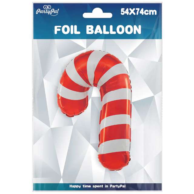 Balon foliowy Laska Cukrowa biało-czerwona PartyPal 29 SHP