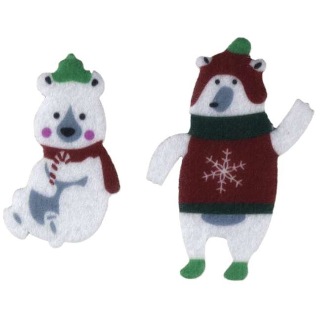Naklejki Boże Narodzenie - Niedźwiedź polarny w szaliku Titanum 6 szt