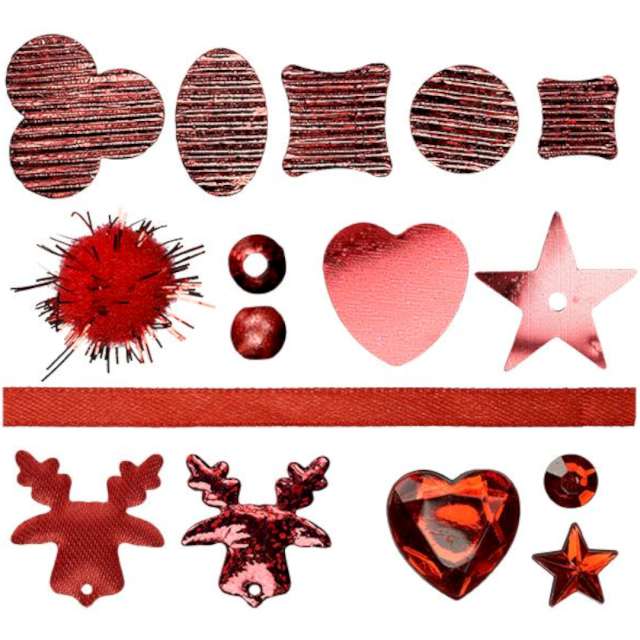 Zestaw dekoracyjny "Boże Narodzenie", czerwony, Titanum