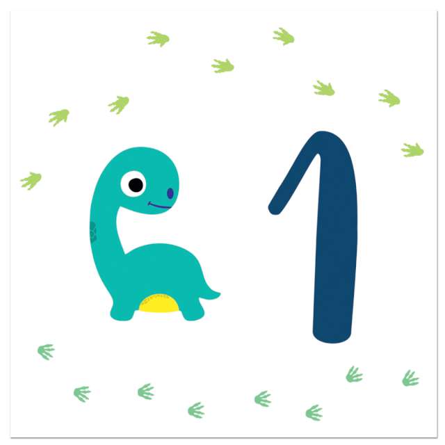 Serwetki "1 Urodziny - Dinozaury", Congee, 33 cm, 20 szt